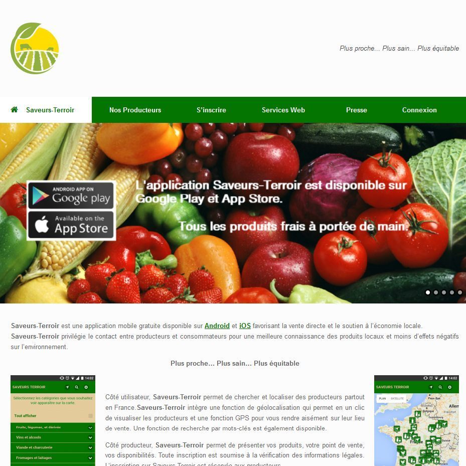 Création application web et mobile Saveurs-Terroir