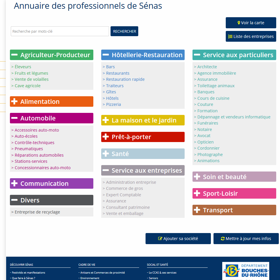 Projet Annuaire des Professionnel de Sénas