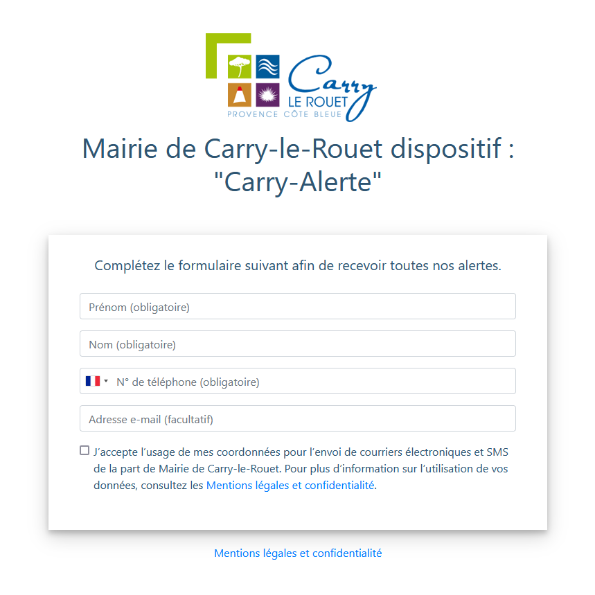 Mise en place du dispositif Carry-Alerte