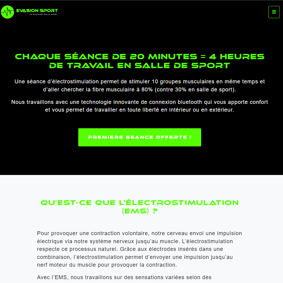 Création site internet et appli mobile Évasion Sport