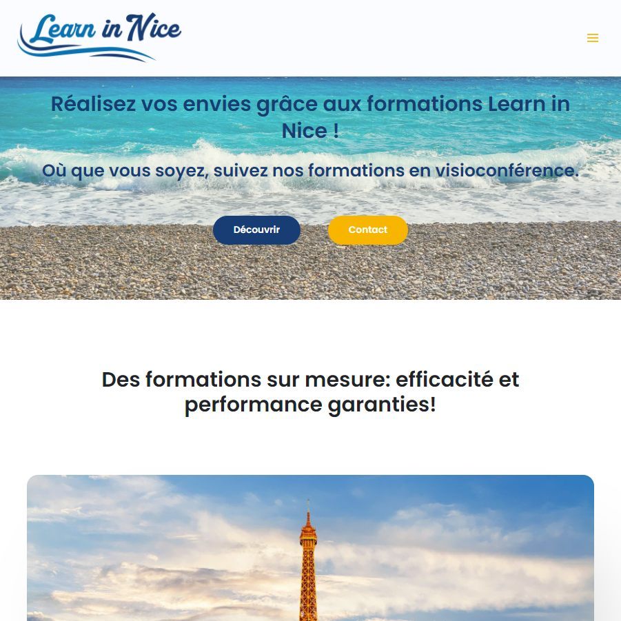 Création site internet Learn in Nice
