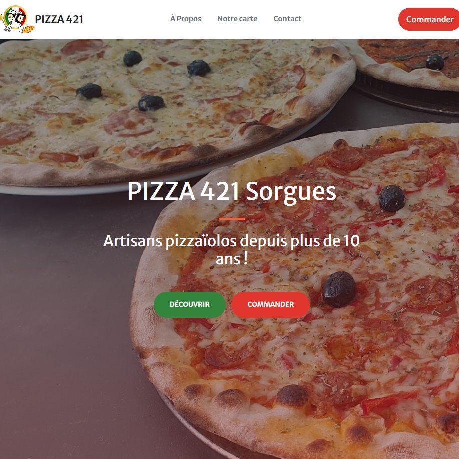Création site web et application mobile Pizza 421