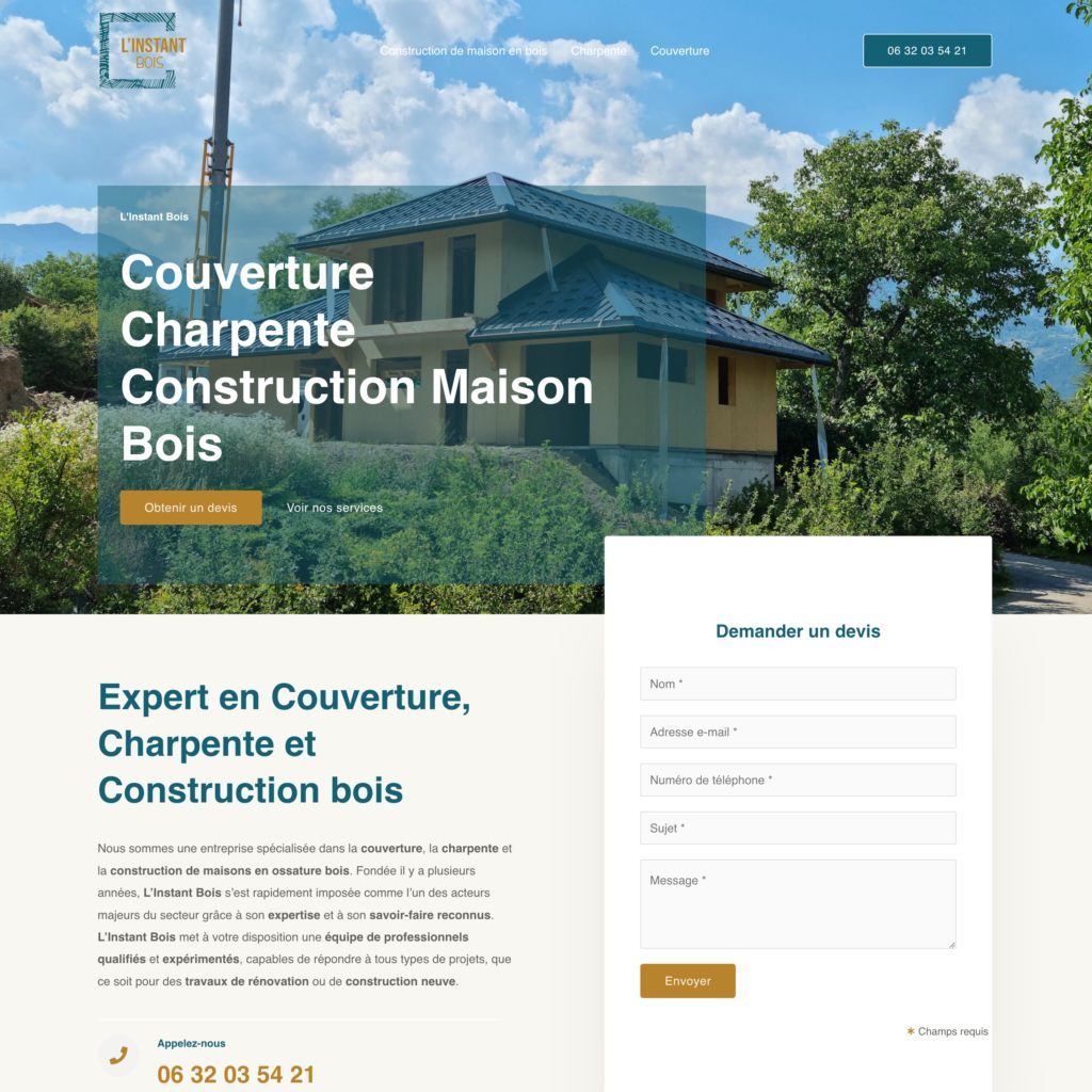 Création du Site Web instant-bois.fr : L'Expertise du Développeur au Service de l'Excellence